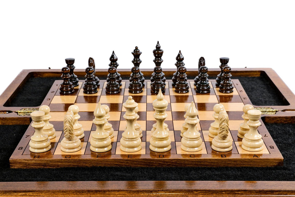 Wooden Carved Chess Set Eternity 60 cm | 24.7" - Unumperfectus