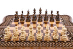 Chess-backgammon with braid pattern and Mount Ararat outline
