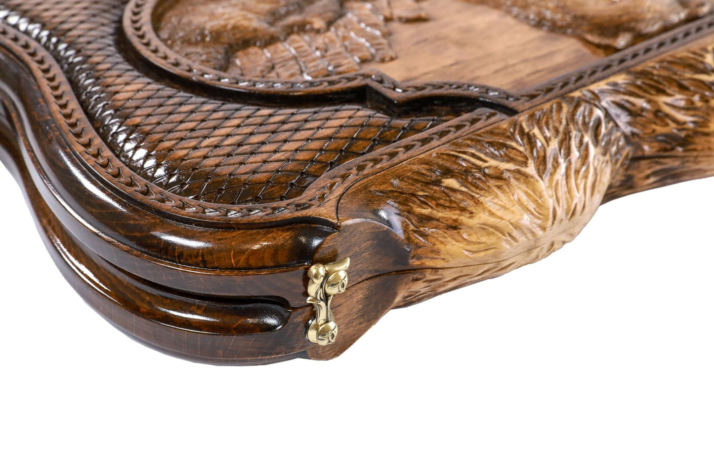 Bear & Deer Two-Sided Backgammon Set - Mountain Contour Design
