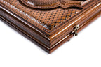 Coat of Arms of Argentina backgammon board - side profile showing the craftsmanship