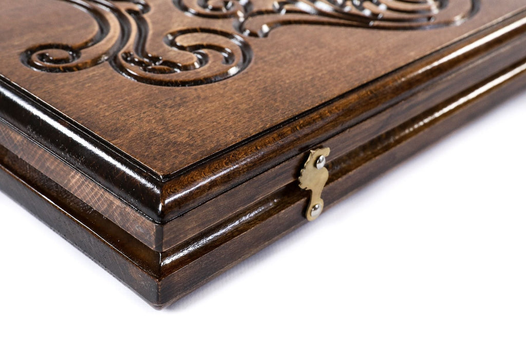 Wooden Carved Backgammon Set Rococo 23.6" | 60 cm - Unumperfectus