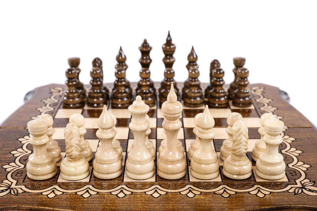 Wooden Chess & Backgammon 30 cm | 11.8" - Unumperfectus
