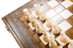 Classic chess and backgammon set - side profile of the board