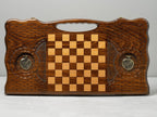 Luxury Backgammon Set – Pomegranate Design with Bronze Details