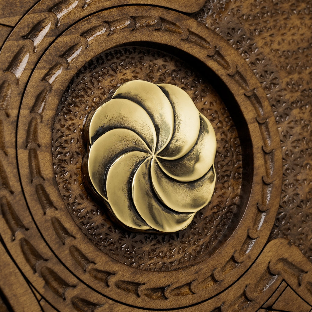 Luxury Backgammon Set – Armenian Eternity Symbol with Bronze Details - Unumperfectus