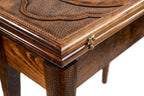 Hand-carved backgammon playing field in varnished beech wood