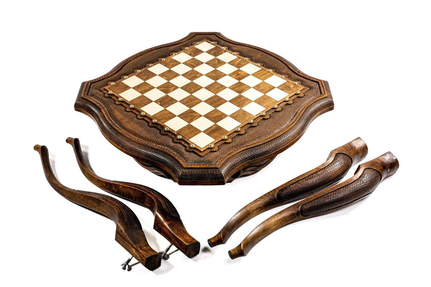 Chess Table with Contour Outline by Hrachya Ohanyan