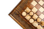 Classic Chess backgammon board - corner detail of the board