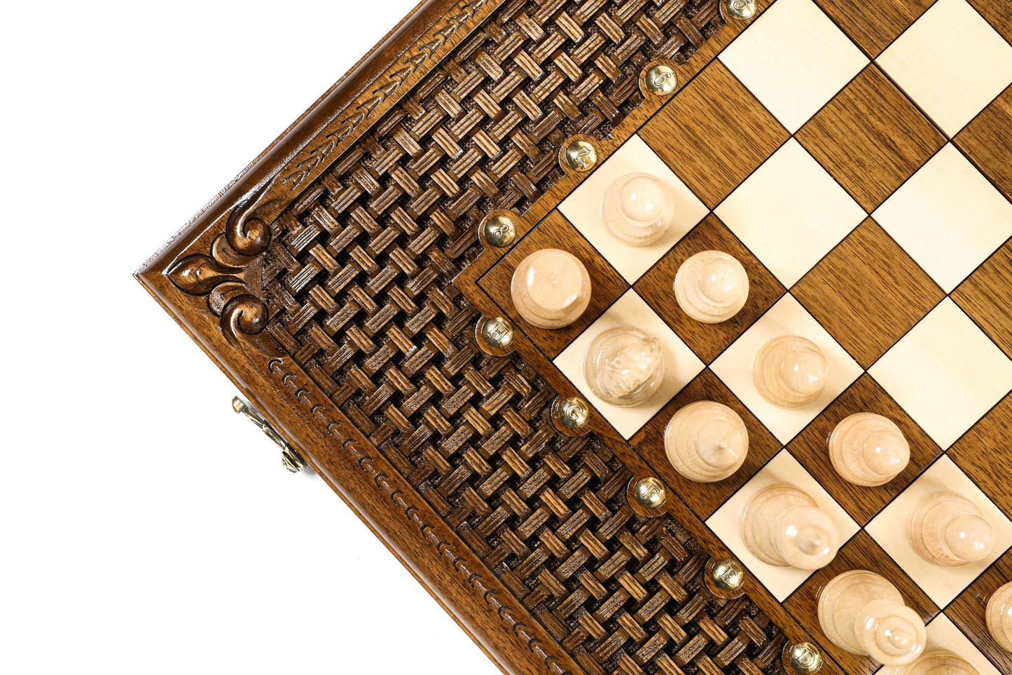 Chess-backgammon with an ornamental braid pattern classic