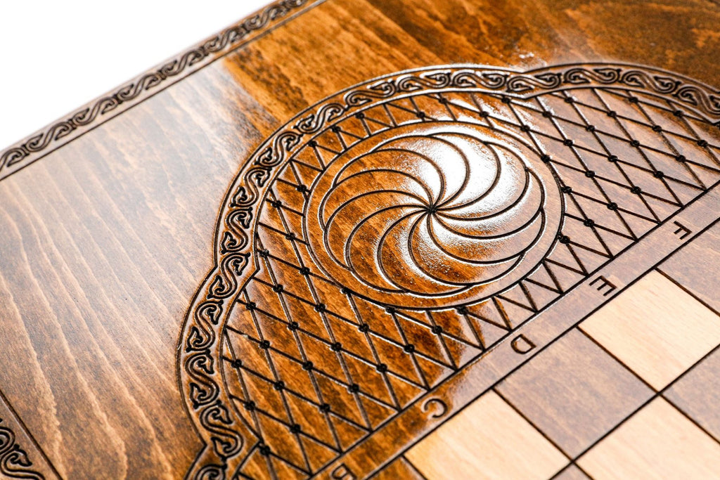 Armenian Wooden Backgammon Board Church of St. Hripsime 23.6" | 60 cm