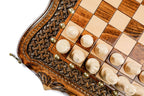 Chess Braid Pattern Mount Ararat Outline chess and backgammon set - close-up of the playing squares