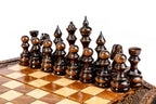 Star Shaped / chess set - close-up of the playing squares
