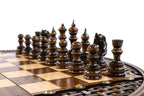 Unique Circular Carved & Handmade Chess Set - Artistic Design