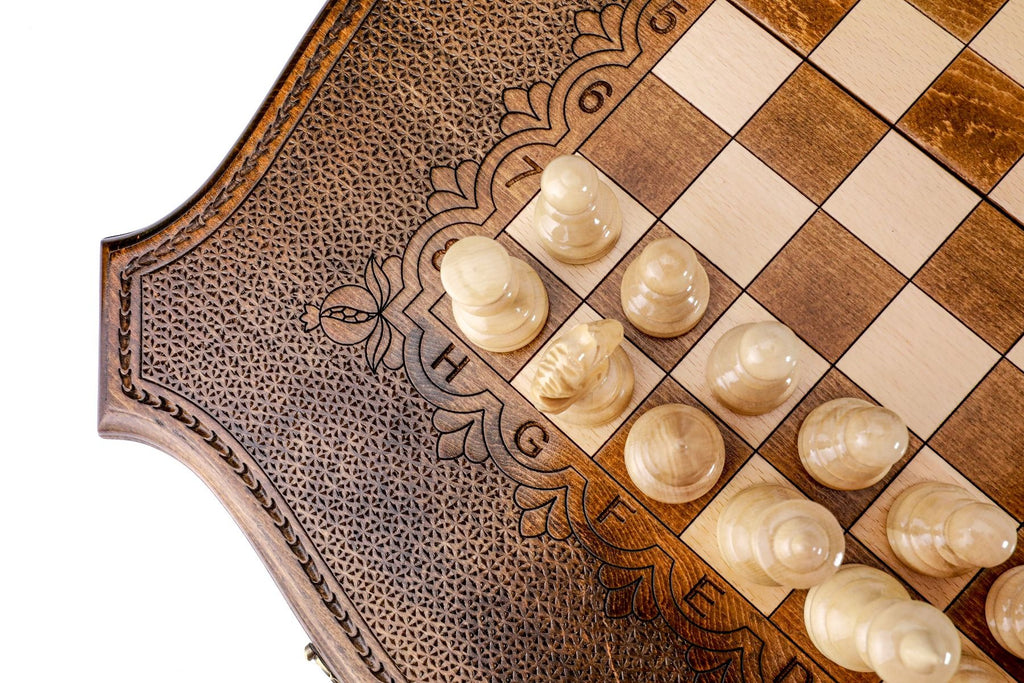 2-in-1 Wooden Chess & Backgammon Board - Unumperfectus
