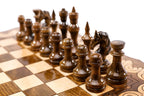 Wooden Chess Set with Contour Outline 19.7" | 50 cm