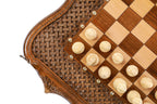 Chess-backgammon with braid pattern and Mount Ararat outline