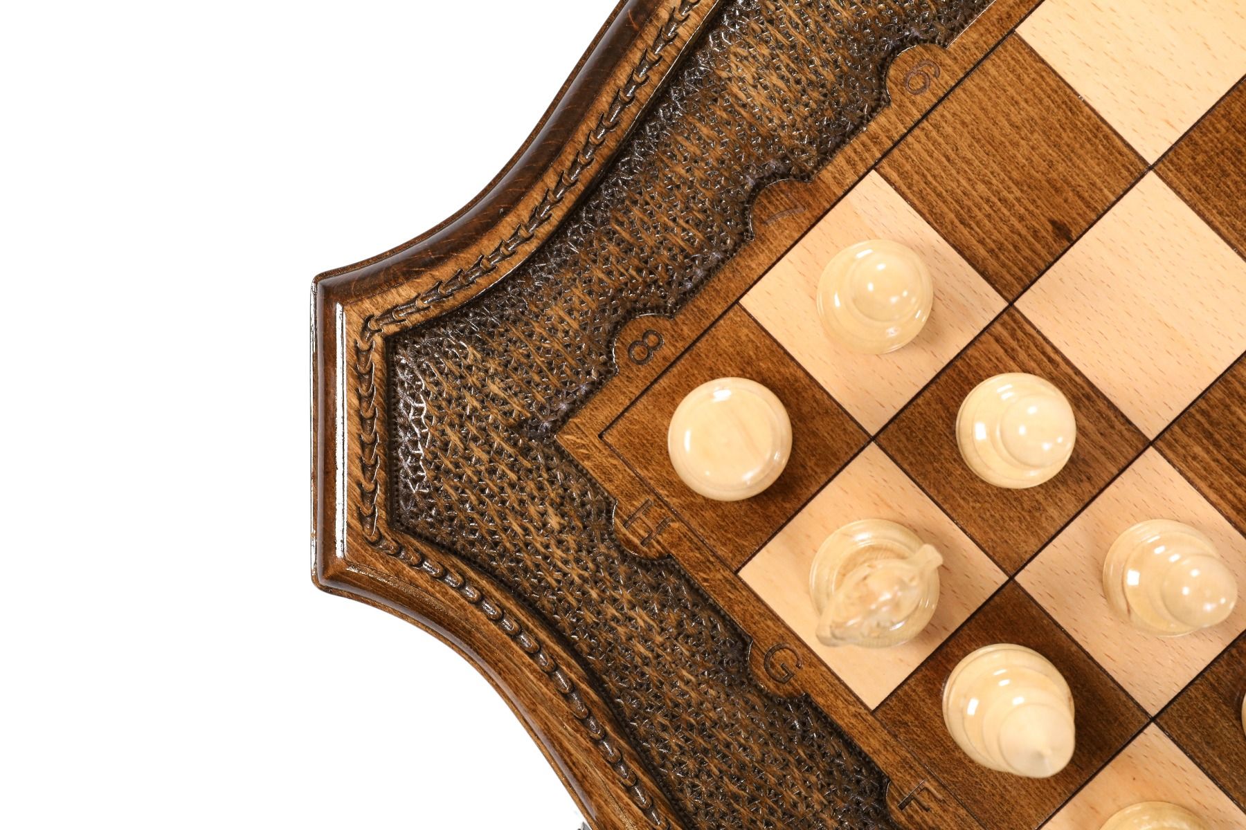 Carved Wooden Chess Set & Backgammon 60 cm / 24.7" - Unumperfectus