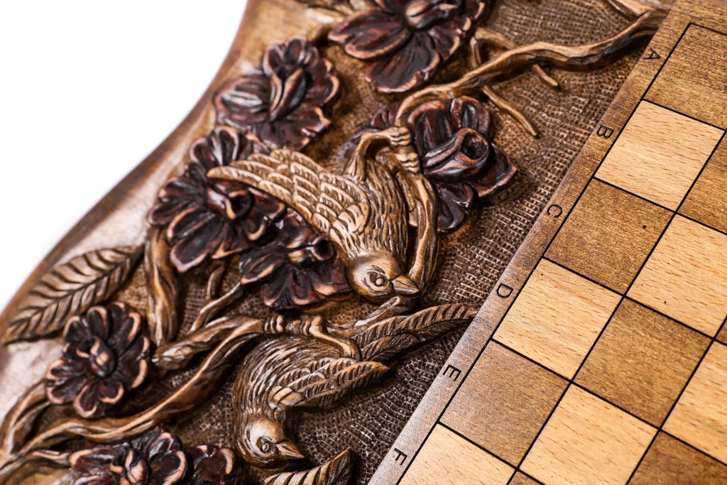 Backgammon Board - Hand-Carved Deer