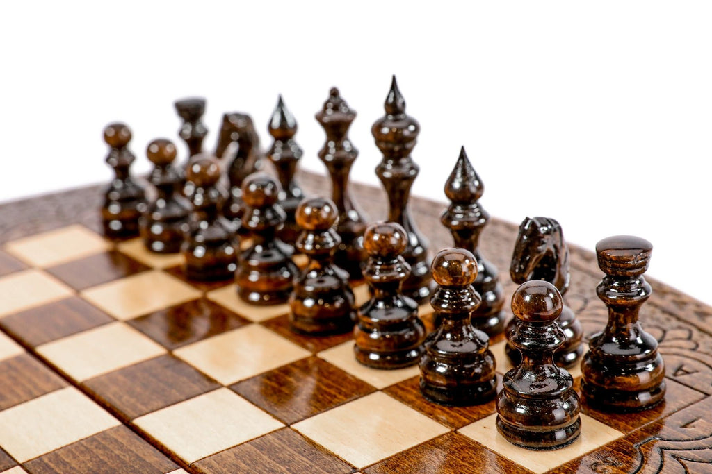 Carved Chess Set Contour Outline 30 cm | 11.8" - Unumperfectus