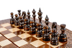 Carved Contour Outline chess set - carrying case included