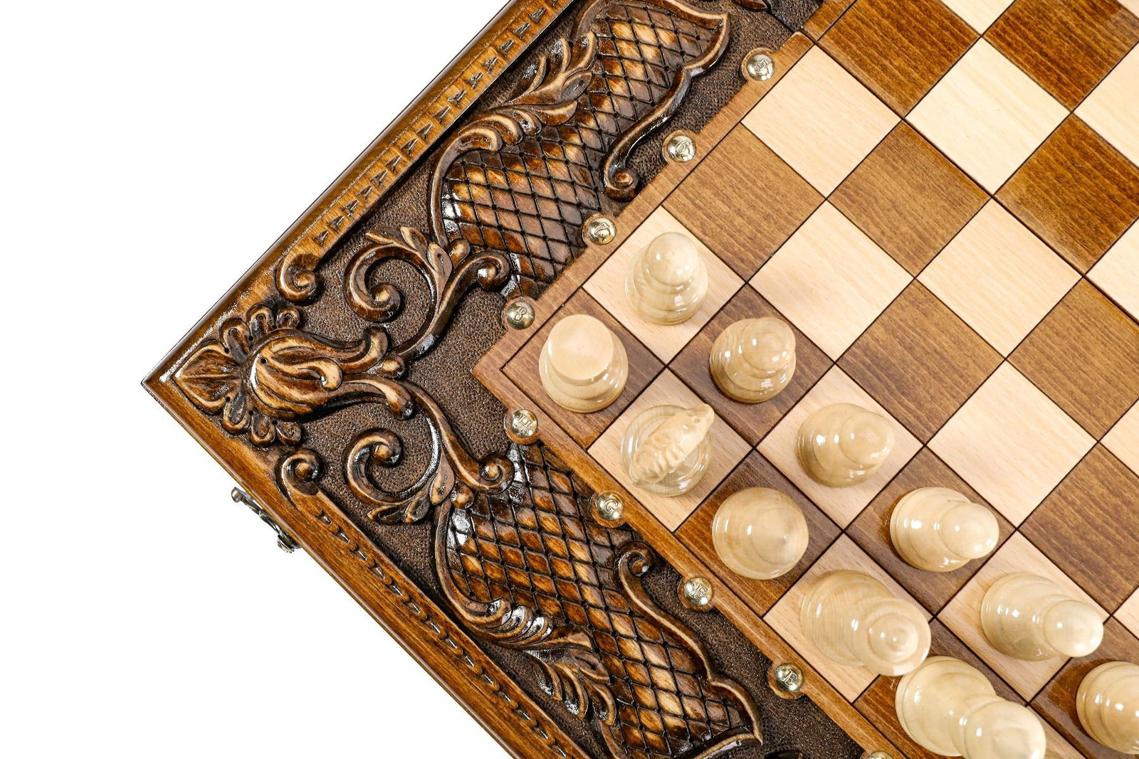 Ornamental bas-relief chess-backgammon classic - Unumperfectus