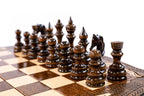 Moscow chess set - close-up of the playing squares