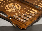 Luxury Backgammon Set – Majestic Lion Design with Bronze Details