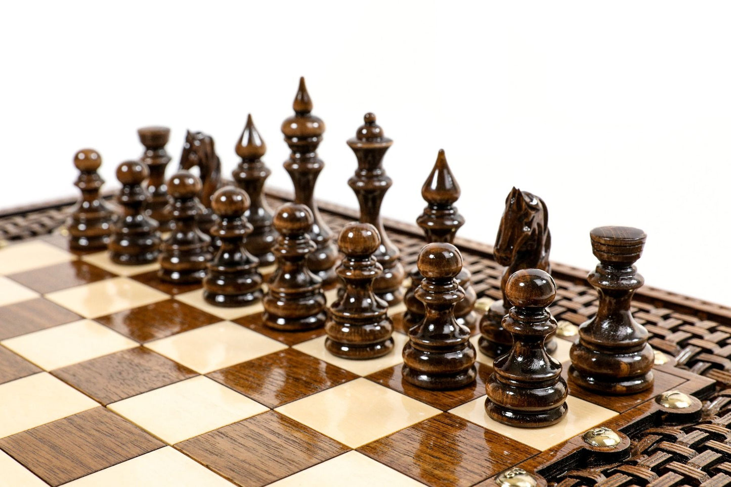 Chess-backgammon with an ornamental braid pattern classic