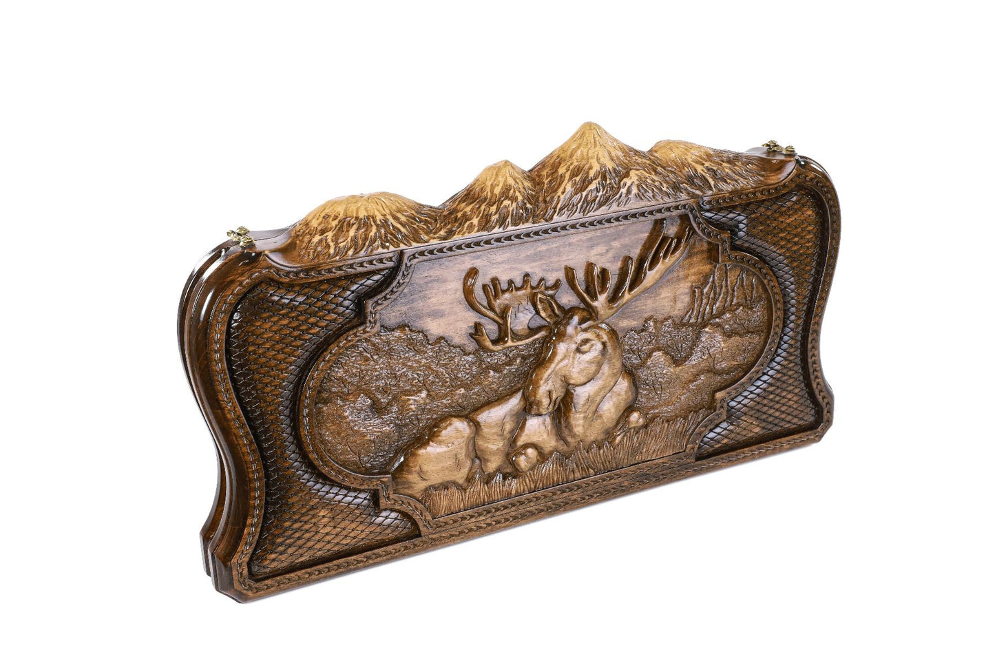 Bear & Deer Two-Sided Backgammon Set - Mountain Contour Design