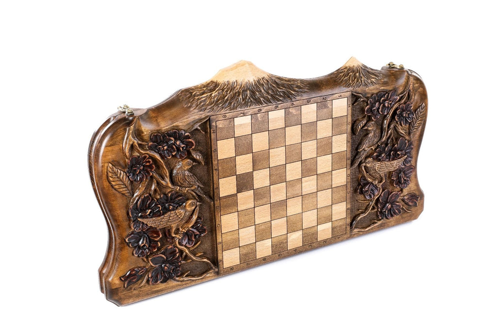 Backgammon Board - Hand-Carved Deer