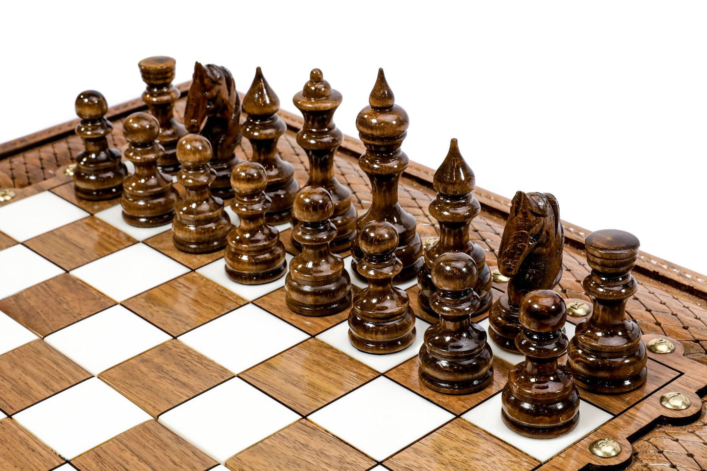 Epoxy Chess Set with Backgammon