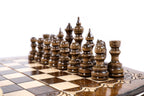 Chess chess and backgammon set - corner detail of the board
