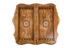 Carved Braid Pattern chess and backgammon set - top-down view of the board