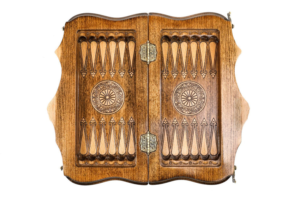 Wooden Chess Set & Backgammon With Mount Ararat 30 cm | 11.8" - Unumperfectus