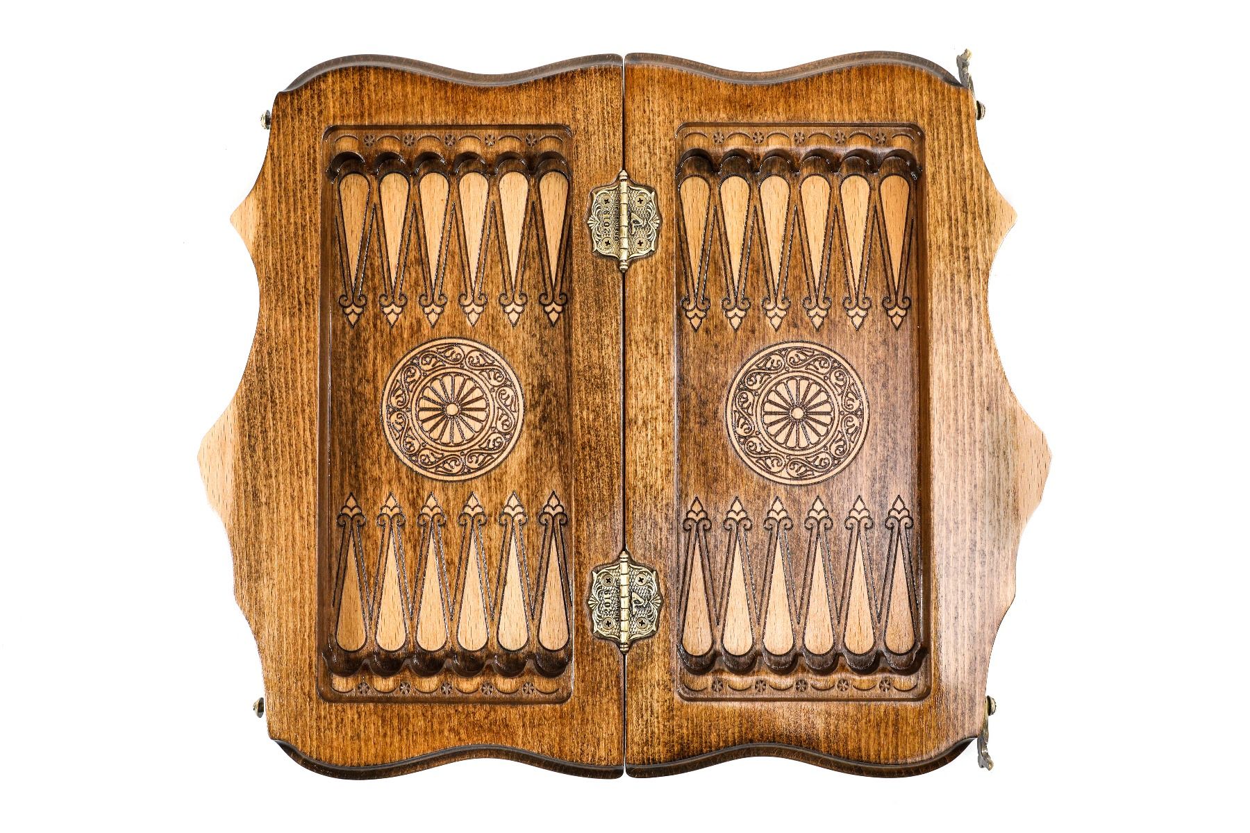 Wooden Chess Set & Backgammon With Mount Ararat 30 cm | 11.8" - Unumperfectus