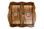 Chess Braid Pattern Mount Ararat Outline chess and backgammon set - corner detail of the board
