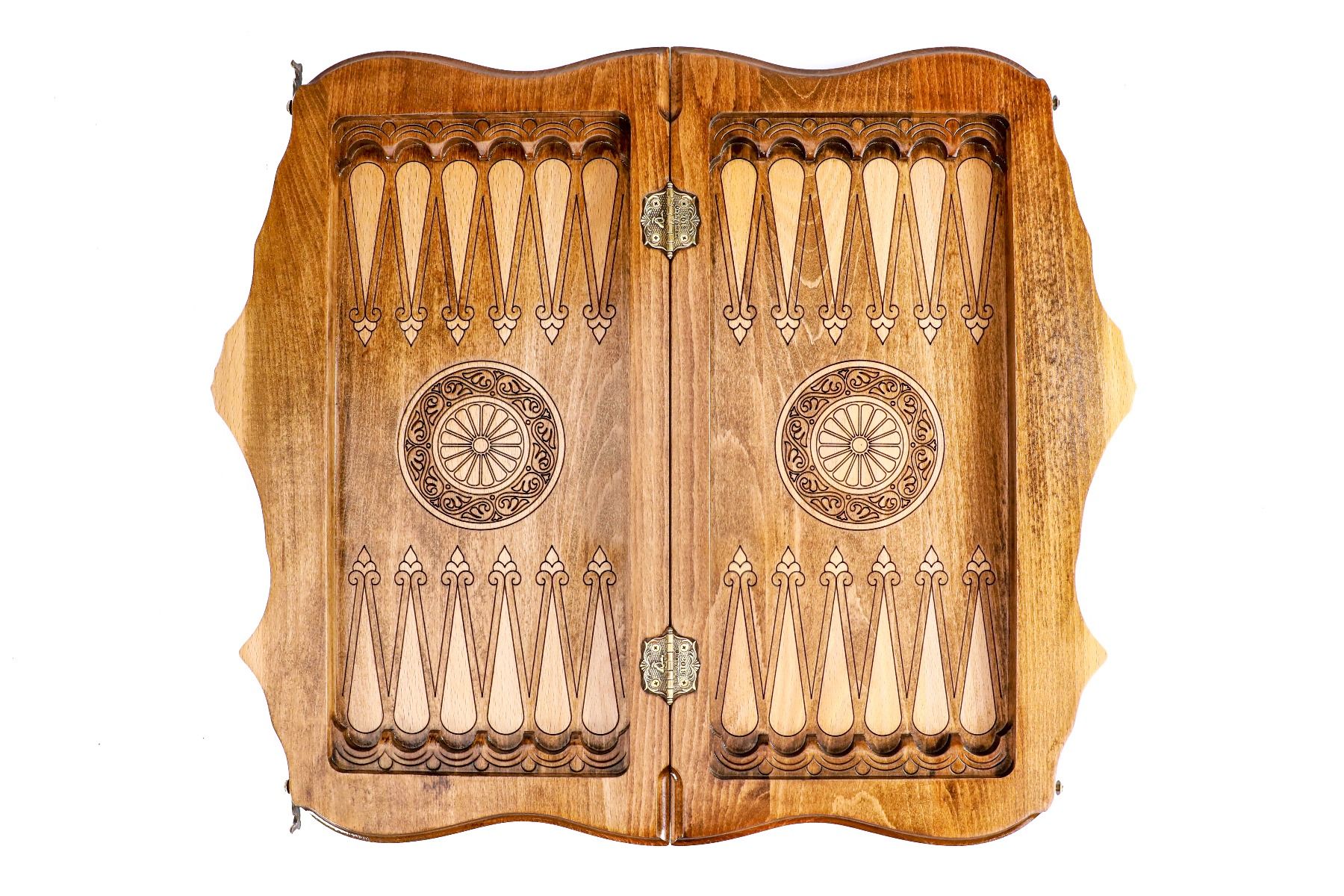 Wooden Chess & Backgammon Set — Braid Pattern 50 cm | 19.7" - Unumperfectus