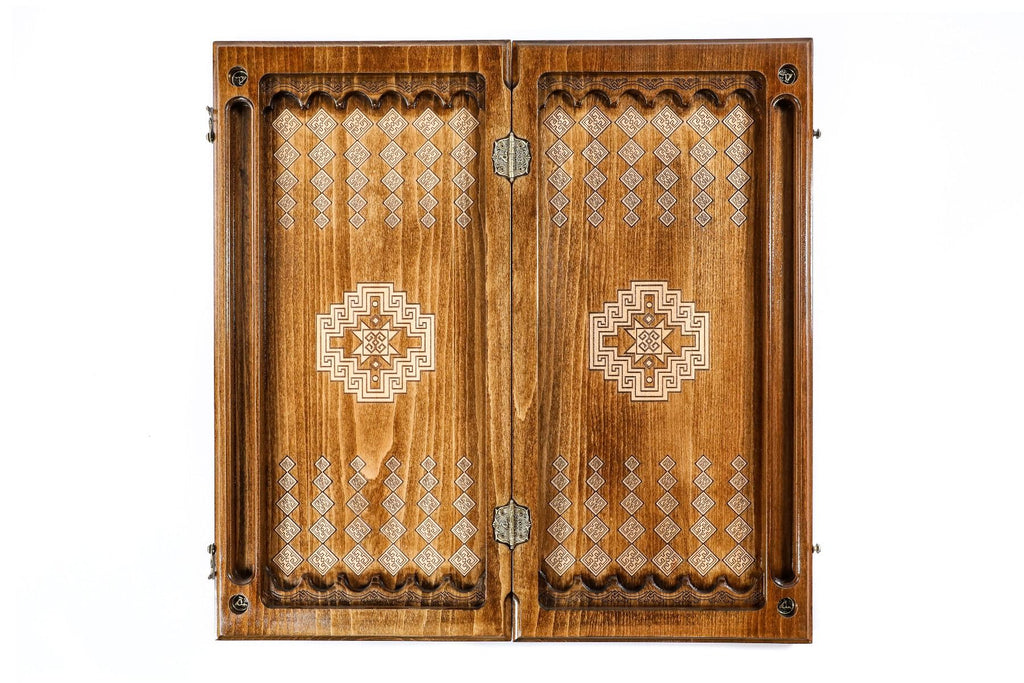 Classic Carpet Wooden Chess & Backgammon Board - Unumperfectus