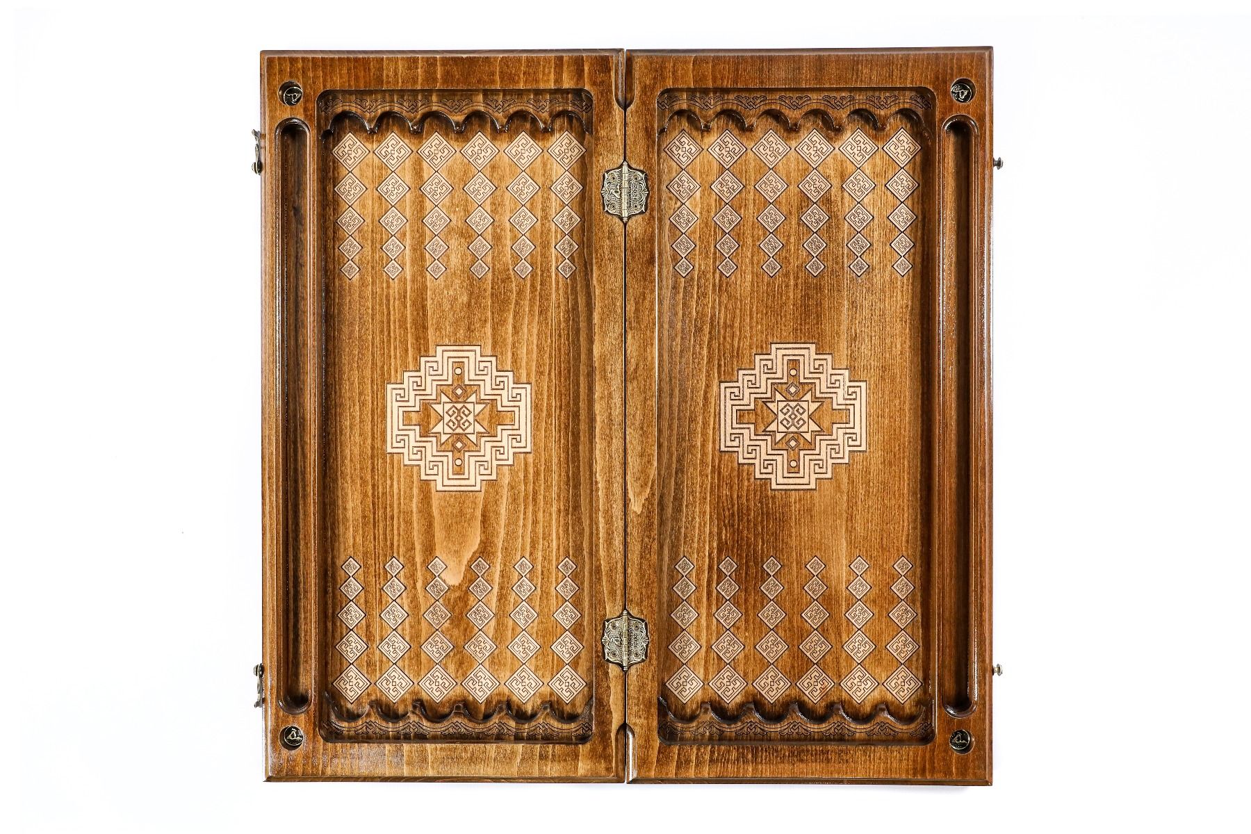 Classic Carpet Wooden Chess & Backgammon Board - Unumperfectus