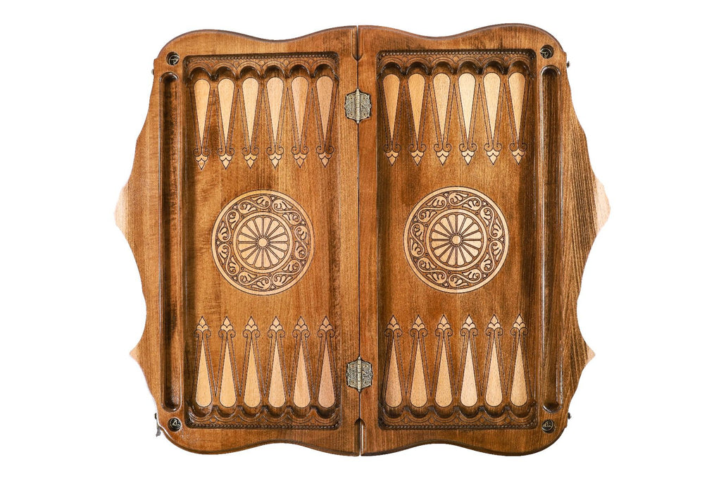 Chess & Backgammon Set - Braid Pattern with Mount Ararat 60 cm | 24.7" - Unumperfectus