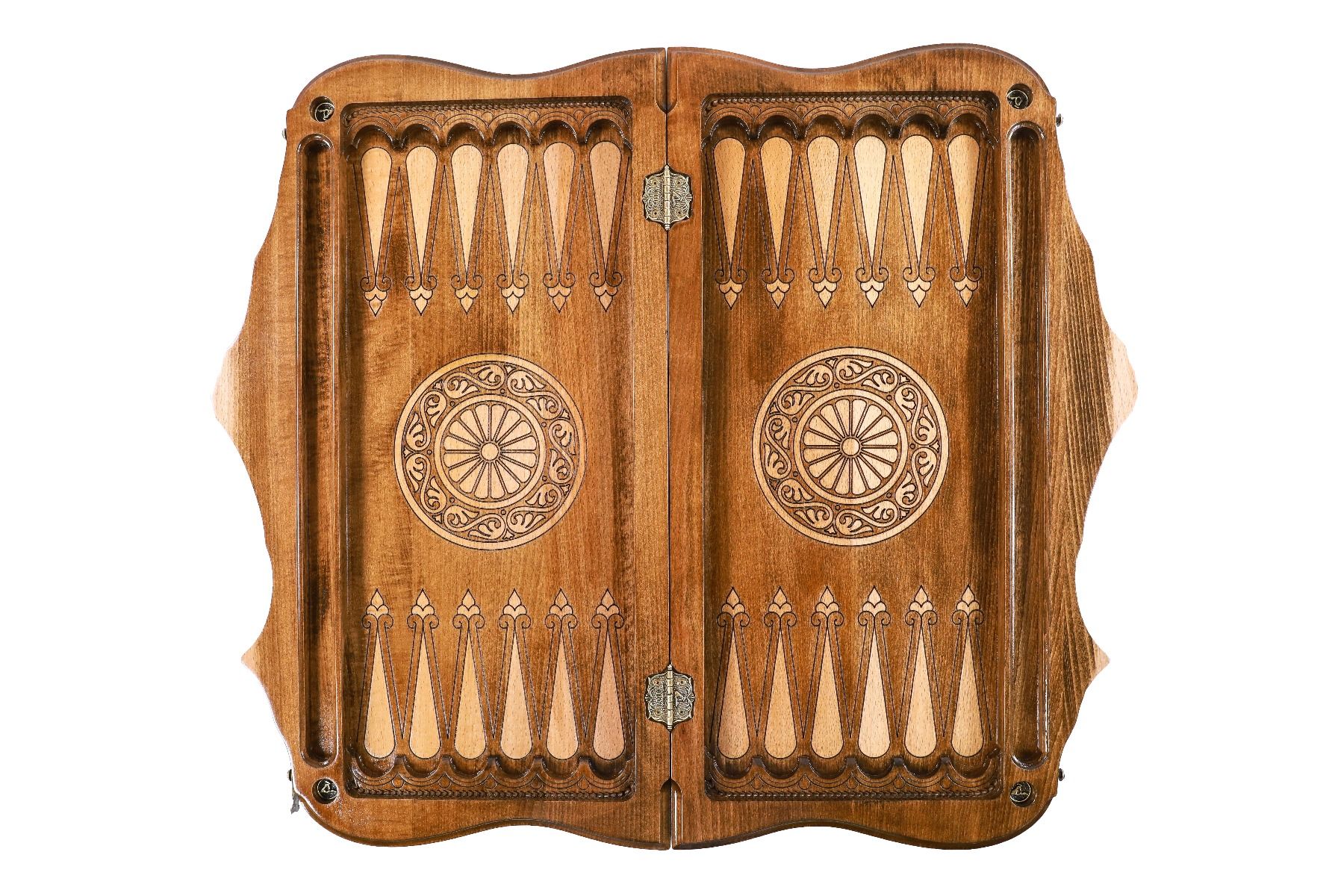 Chess & Backgammon Set - Braid Pattern with Mount Ararat 60 cm | 24.7" - Unumperfectus