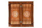 Coat of Arms of Argentina backgammon board - angled view