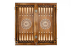Ornamental bas-relief chess-backgammon classic
