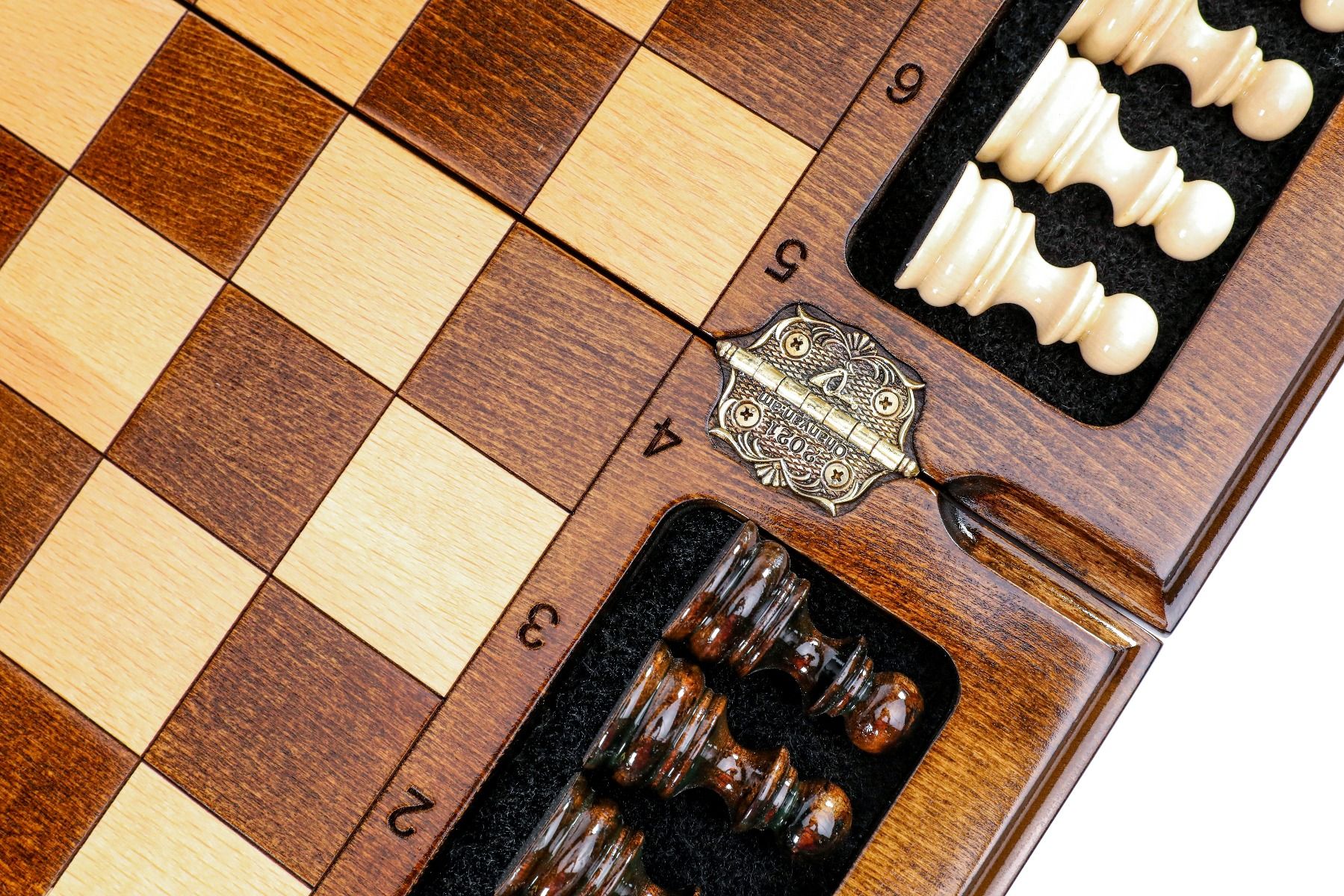 Wooden Carved Chess Set Eternity 60 cm | 24.7" - Unumperfectus