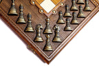 Carved Ornamental Bas Relief chess set - corner detail of the board