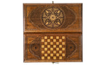 Classic Ornamental backgammon board - angled view