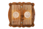 Coat of Arms of Uzbekistan backgammon board - carrying case and accessories