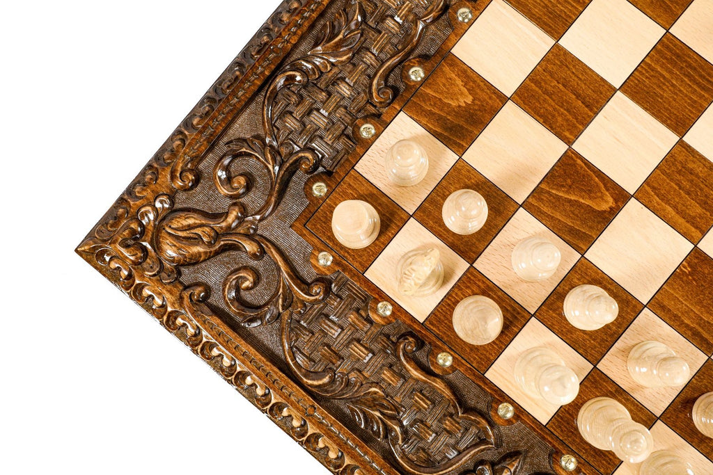 Chess-backgammon Table with copyrighted contour outline - Unumperfectus