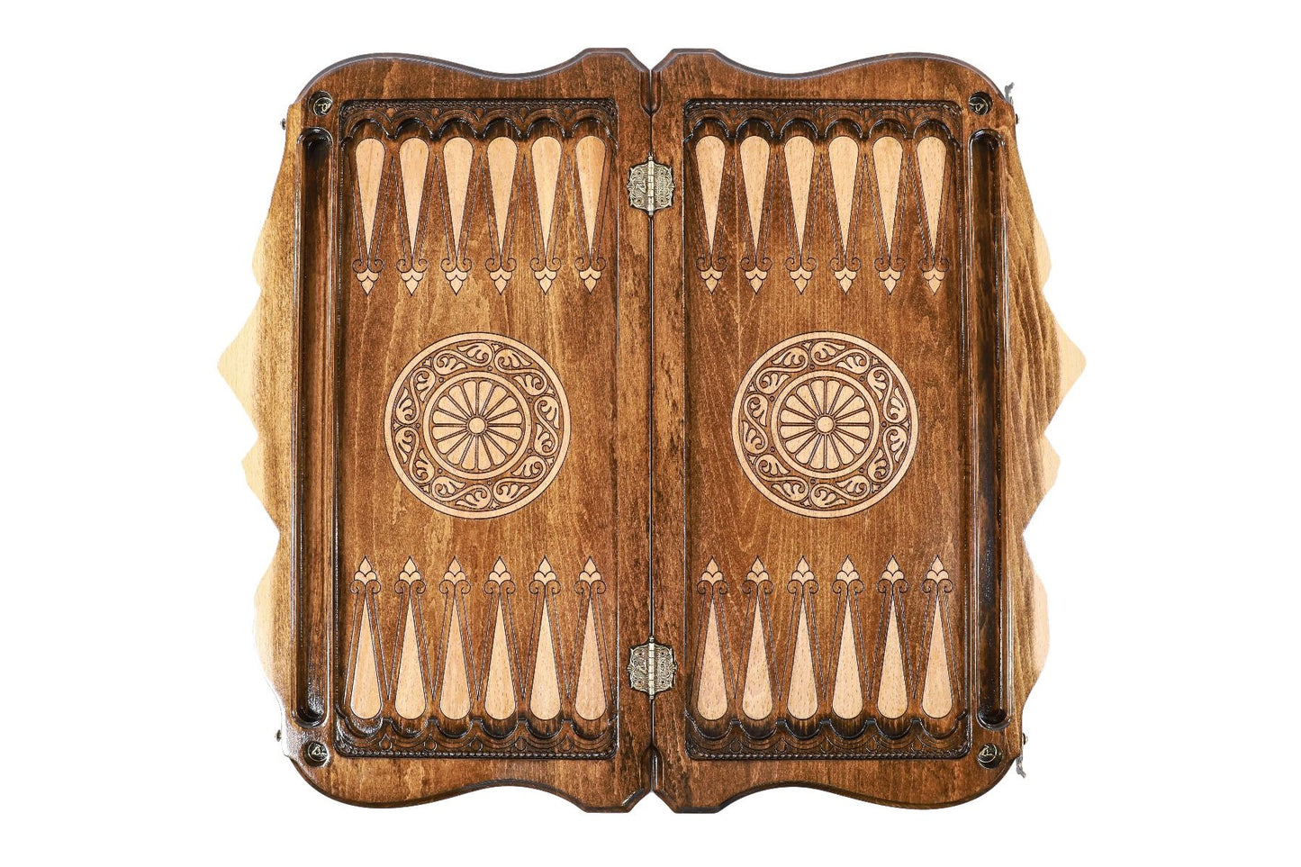 Bear & Deer Two-Sided Backgammon Set - Mountain Contour Design