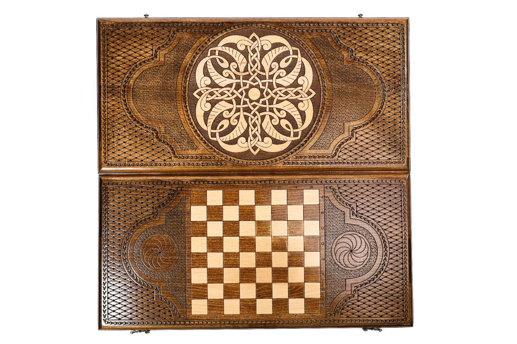 Classic Ornamental Wooden Backgammon Board - Unumperfectus